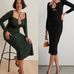 🆕 Reformation Forest Green Alexei Midi Dress